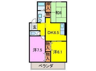 紙屋ハウス３番館Ｄの物件間取画像